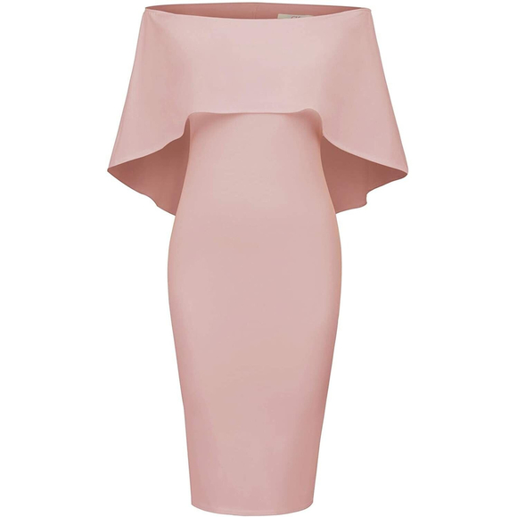 Grace Karin Dresses & Skirts - Grace Karin Womens Peach 2XL Plus Size Dress Batwing Off Shoulder Slim Midi NWT